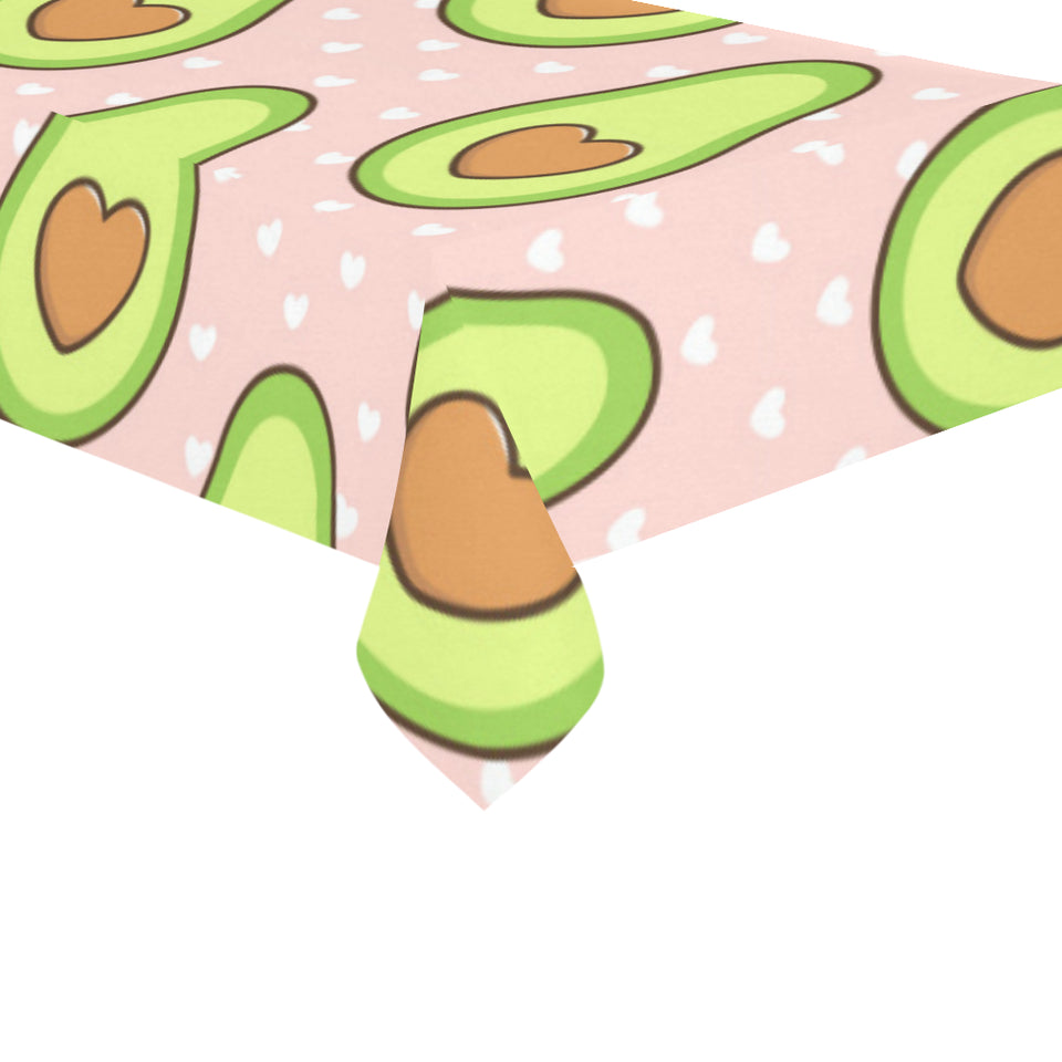 Avocado heart pink background Tablecloth