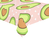 Avocado heart pink background Tablecloth