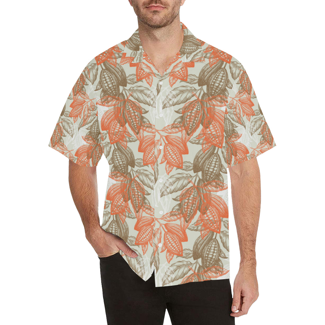 Cocoa beans Cocoa tree pattern Men's All Over Print Hawaiian Shirt
