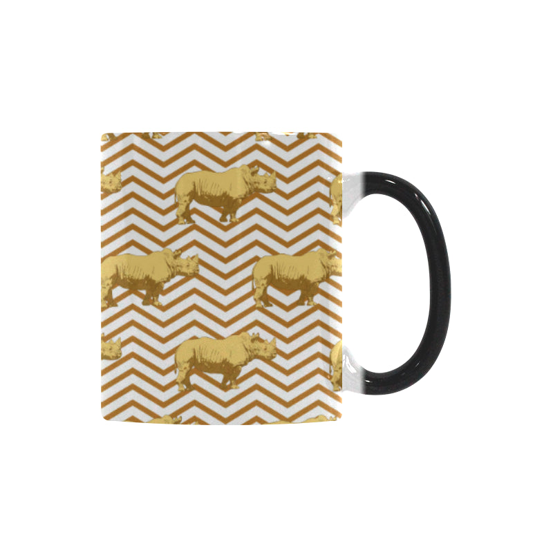Rhino yellow theme pattern Morphing Mug Heat Changing Mug