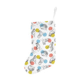Siberian husky and colorful circle pattern Christmas Stocking