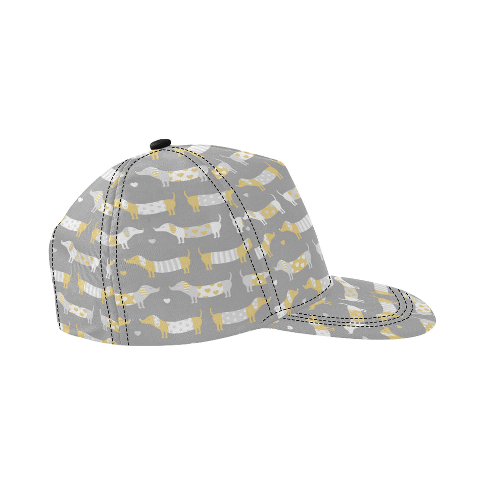 Cute dachshund dog pattern All Over Print Snapback Cap