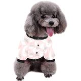 Cute moon cloud star pattern pink dot background All Over Print Pet Dog Round Neck Fuzzy Shirt
