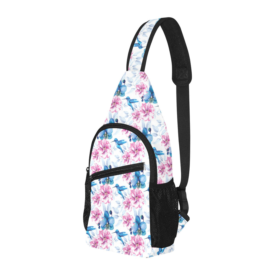 Hummingbird Pattern Print Design 02 All Over Print Chest Bag