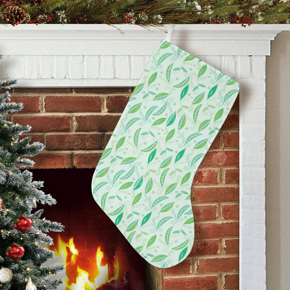 Green Peas Pattern Print Design 01 Christmas Stocking