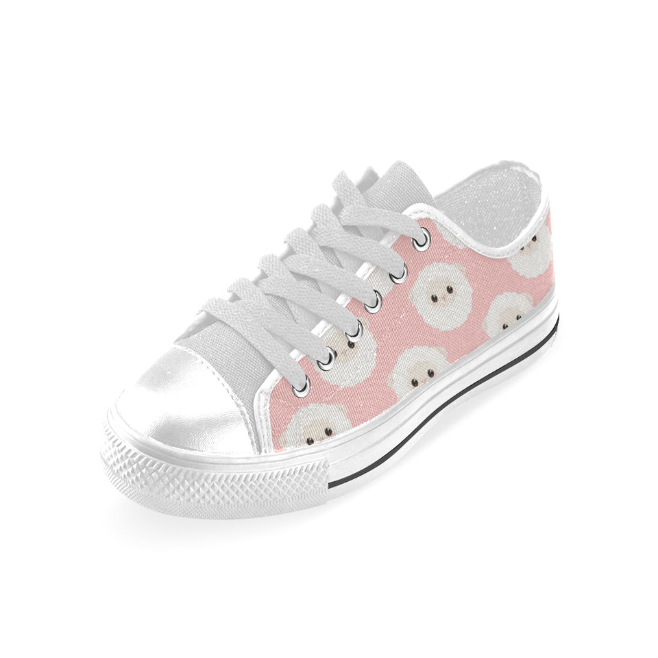 Cute sheep pattern Men's Low Top Shoes White