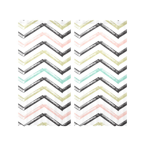 zigzag chevron paint pattern Gauze Curtain