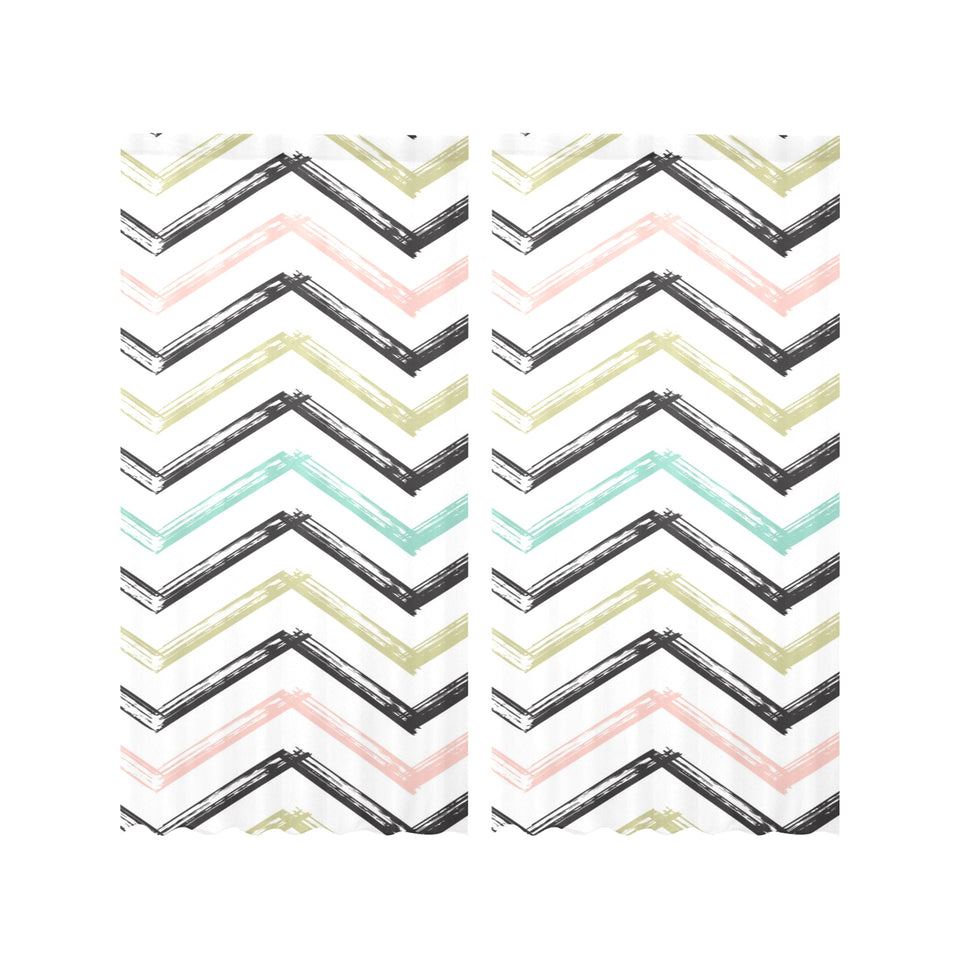 zigzag chevron paint pattern Gauze Curtain