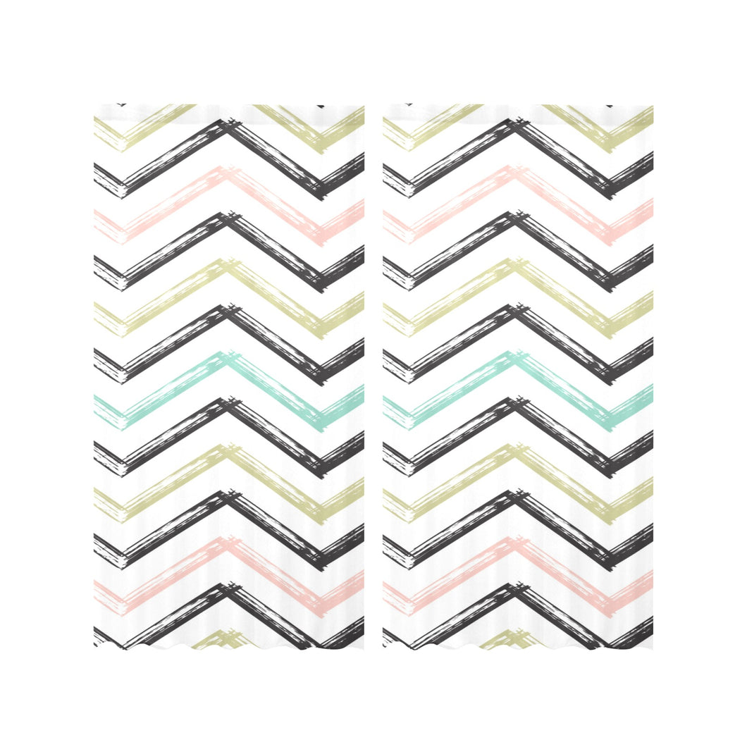 zigzag chevron paint pattern Gauze Curtain