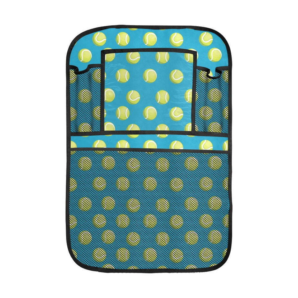 Tennis Pattern Print Design 05 Car Seat Back Organizer