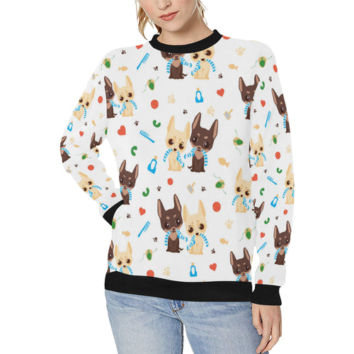 Cute Chihuahua dog pattern Women's Crew Neck Sweatshirt