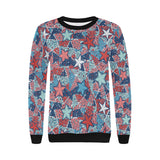 Hand drawn colorful starfish Women's Crew Neck Sweatshirt