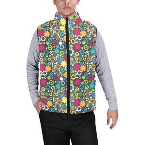 Gear Pattern Print Design 03 Men's Padded Vest