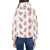 papaya pattern Women's Padded Hooded Jacket