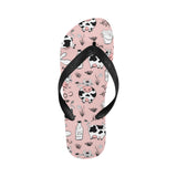 Cows milk product pink background Unisex Flip Flops