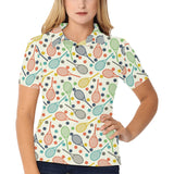Tennis Pattern Print Design 03 Women's All Over Print Polo Shirt