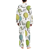 Hot Air Balloon Bird Cloud Pattern Men's Long Pajama Set