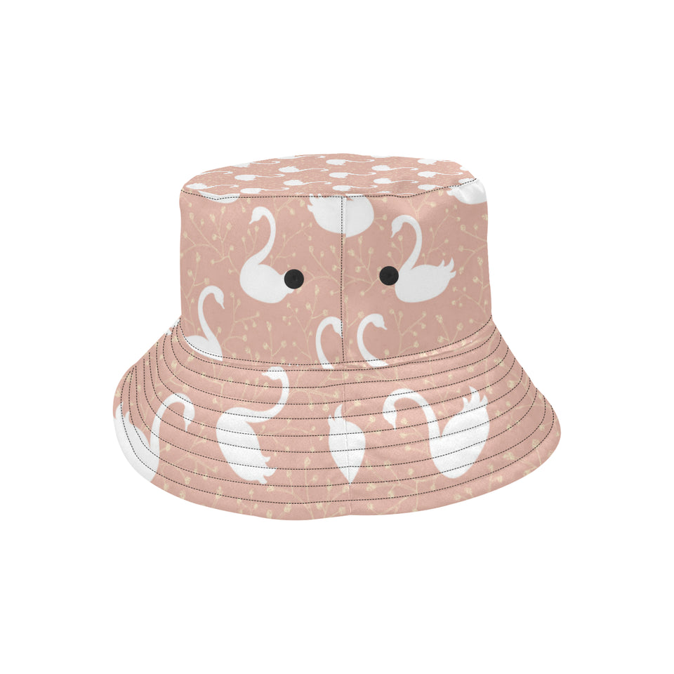 Swan flower light pink background Unisex Bucket Hat