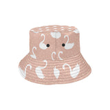 Swan flower light pink background Unisex Bucket Hat
