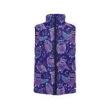 Cute owls pattern boho style ornament Women's Padded Vest