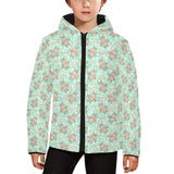 Hippopotamus Pattern Print Design 02 Kids' Boys' Girls' Padded Hooded Jacket