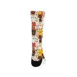 Colorful Maneki neko cat pattern Crew Socks