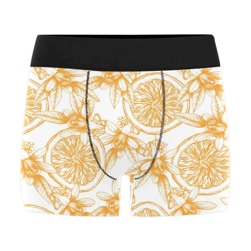 hand drawn orange fruit pattern Men's All Over Print Boxer Briefs Men's Underwear