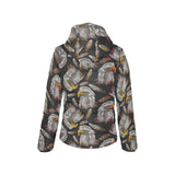 Eagle Pattern Print Design 05 Women's Padded Hooded Jacket