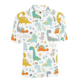 Cute funny kids dinosaurs pattern Men's All Over Print Polo Shirt