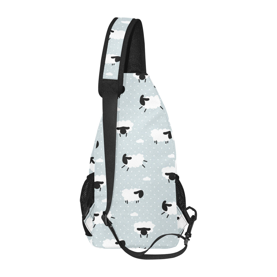 Sheep polka dot cloud pattern All Over Print Chest Bag