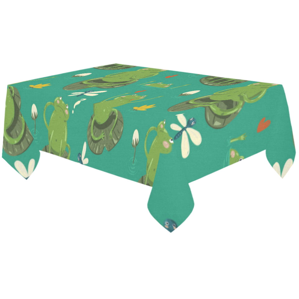 Cute frog dragonfly design pattern Tablecloth