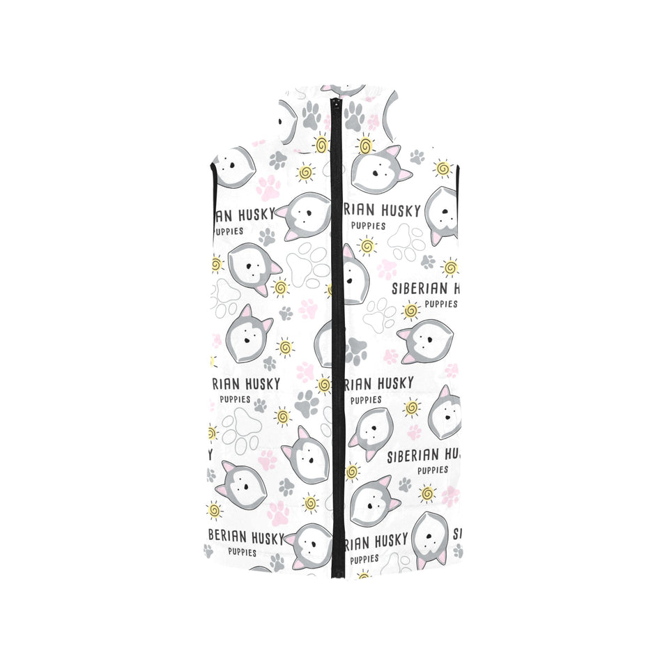 Siberian Husky design pattern Women's Padded Vest