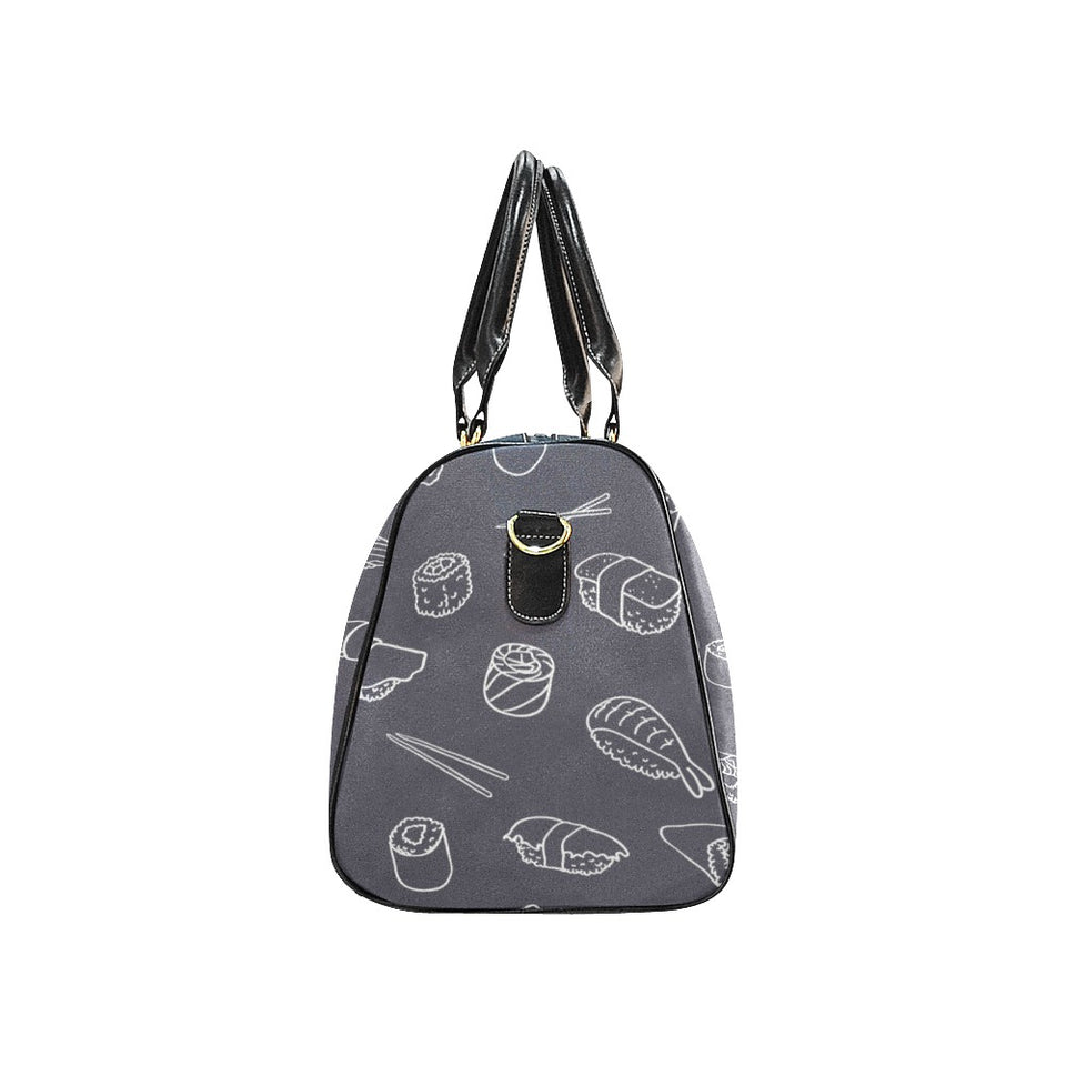 sushi pattern black background Travel Bag