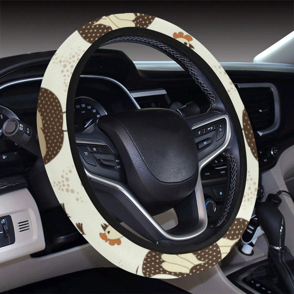 Cute rooster chicken cock Car Steering Wheel Cover