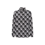 Music Notes Pattern Print Design 01 Women's Long Sleeve Polo Shirt
