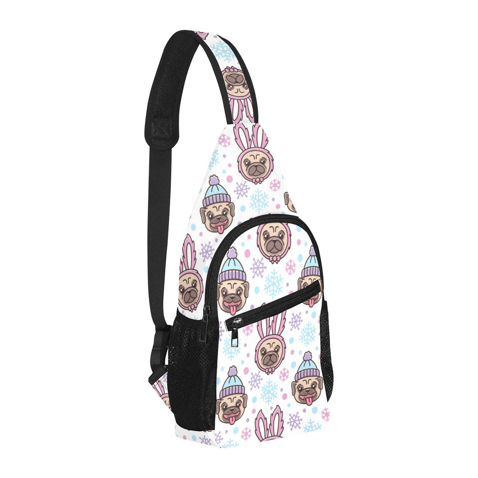 Cute pug hat rabbit costume pattern All Over Print Chest Bag