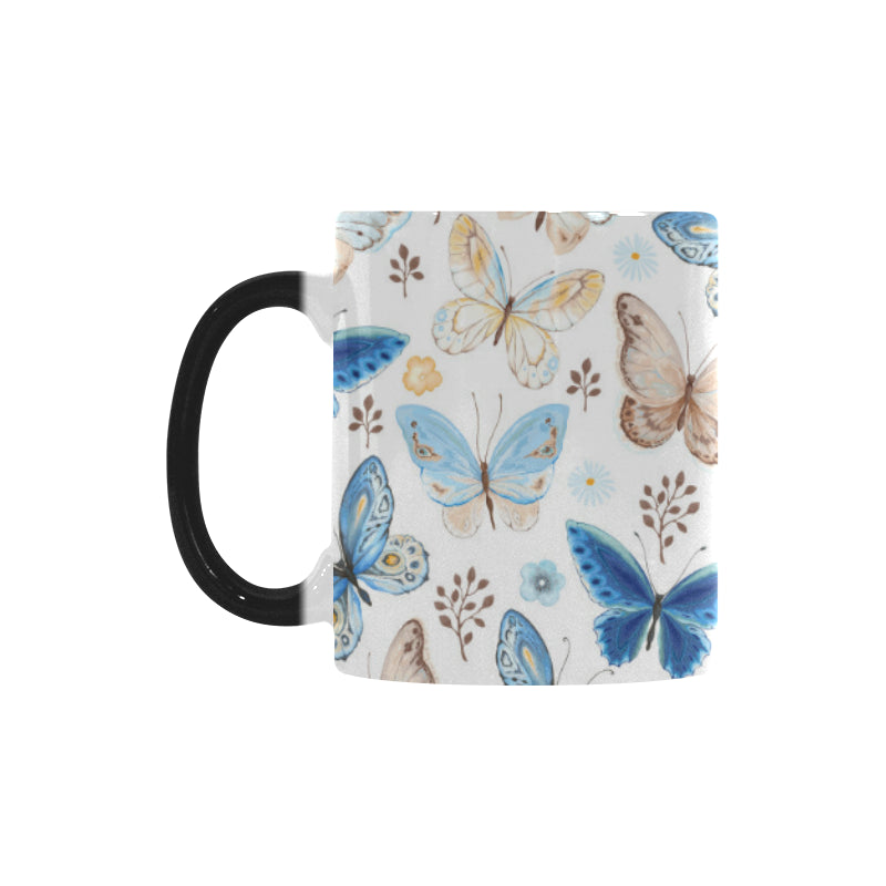 blue butterfly pattern Morphing Mug Heat Changing Mug