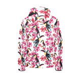 Toucan flower design pattern Kids' Boys' Girls' Padded Hooded Jacket