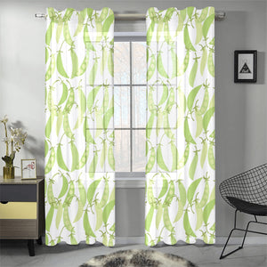 Green Peas Pattern Print Design 03 Gauze Curtain