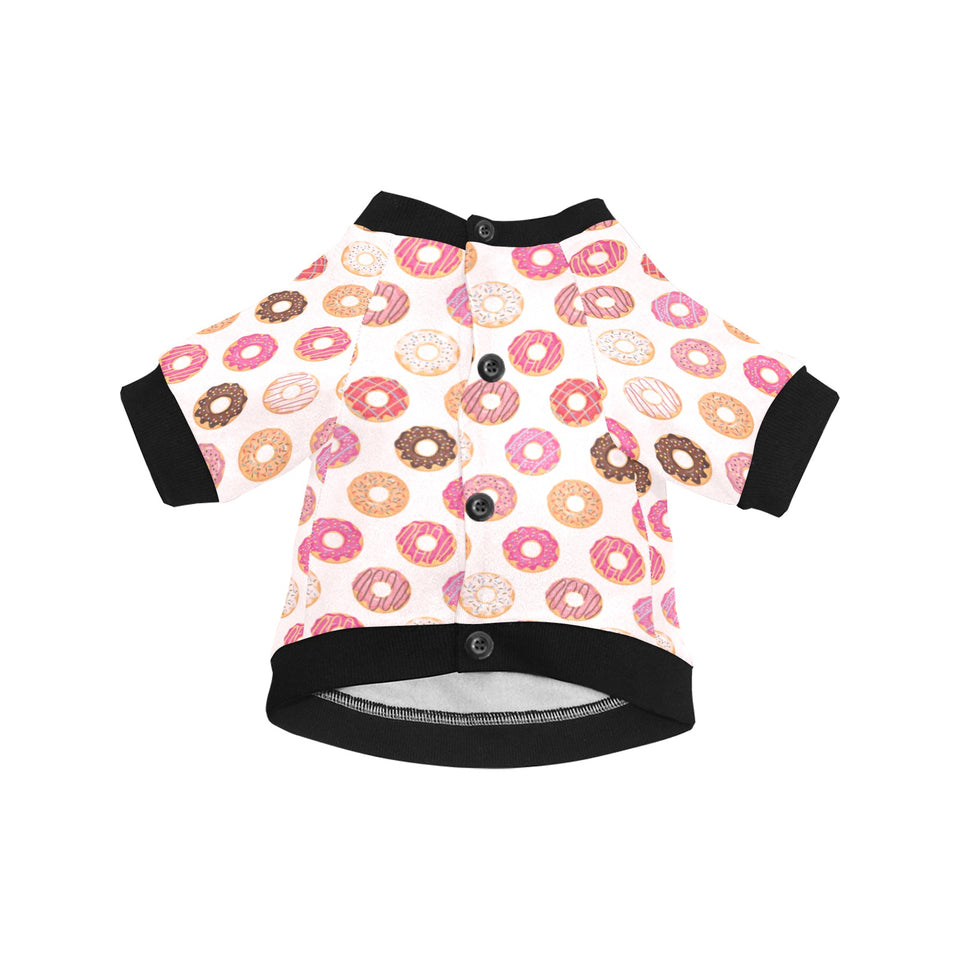 Colorful donut pattern All Over Print Pet Dog Round Neck Fuzzy Shirt