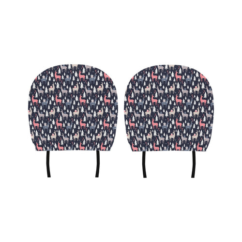 Deers Winter Christmas pattern Car Headrest Cover