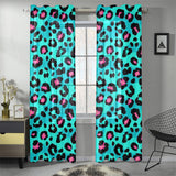 Green leopard skin print pattern Gauze Curtain