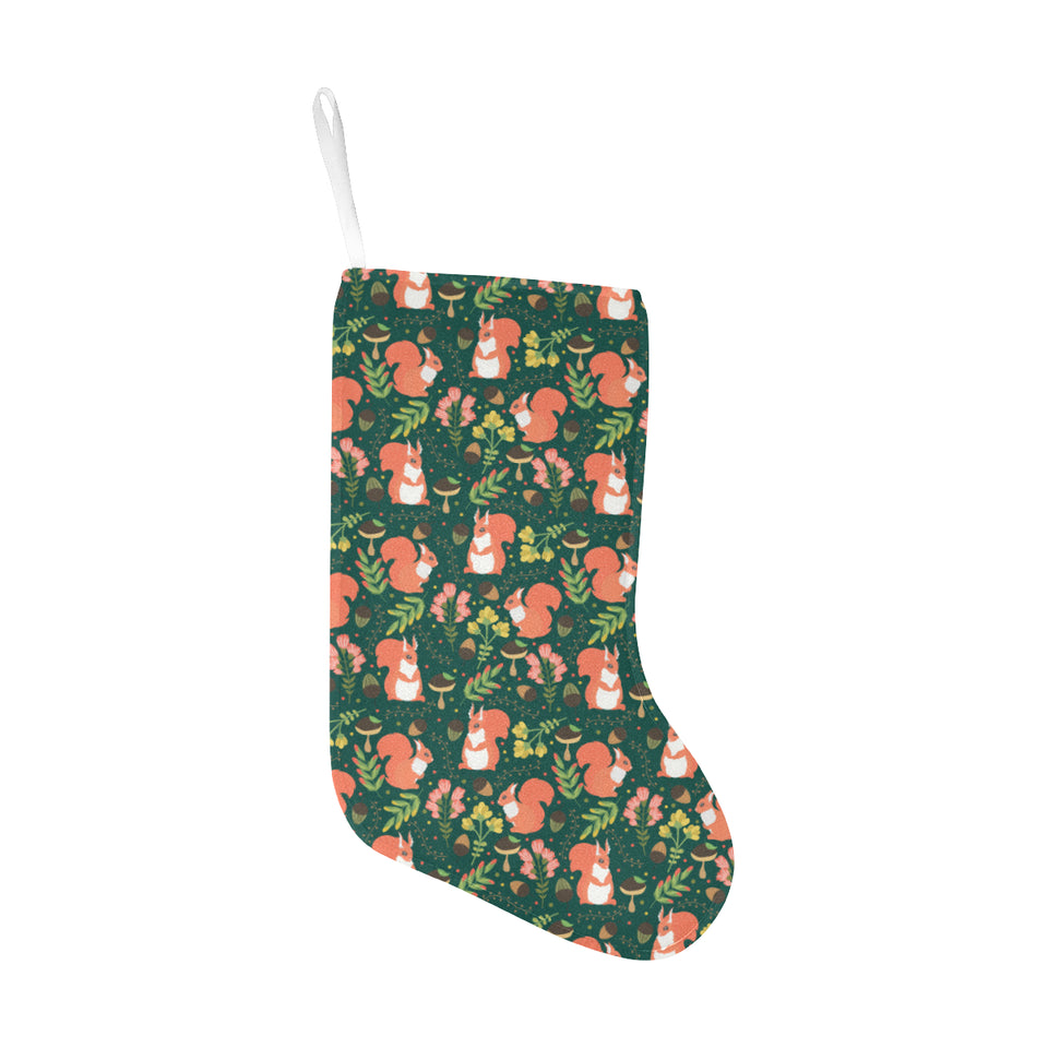 Squirrel Pattern Print Design 03 Christmas Stocking