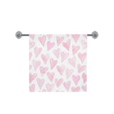 Watercolor pink heart pattern Bath Towel