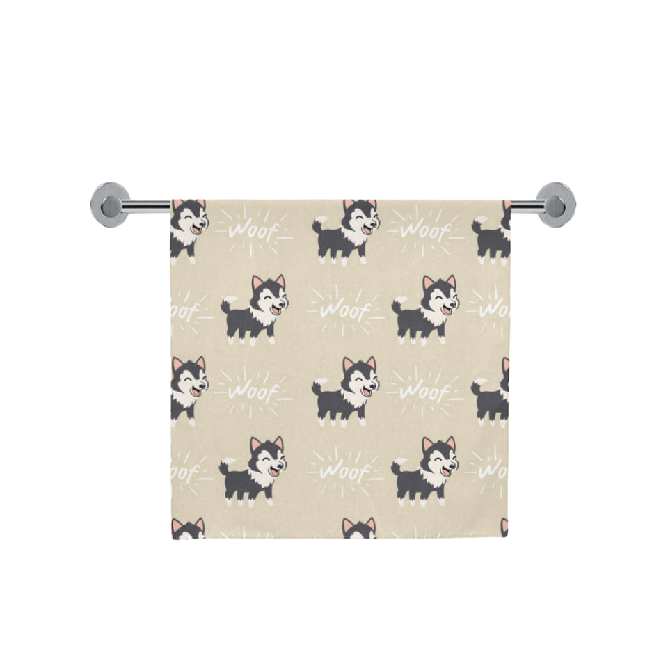 Cute Siberian Husky Bath Towel