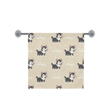 Cute Siberian Husky Bath Towel