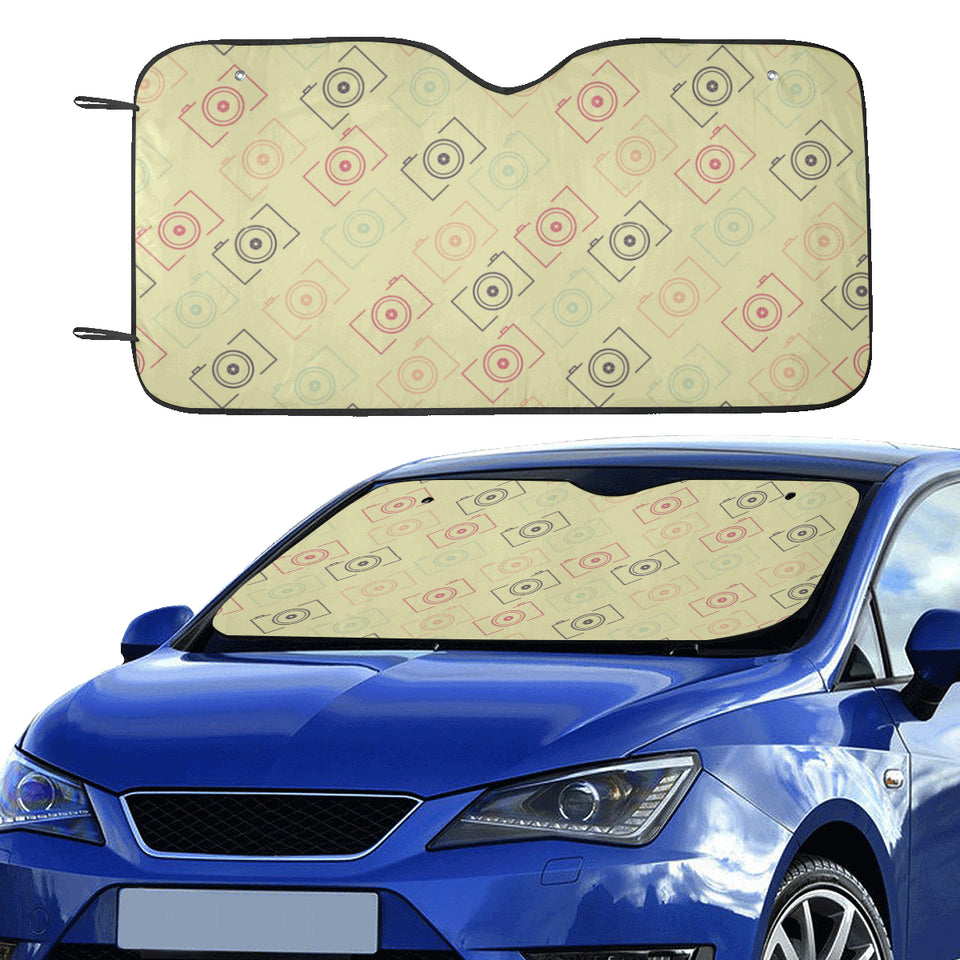 Camera Pattern Print Design 01 Car Sun Shade