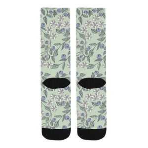 hand drawn blueberry pattern Crew Socks