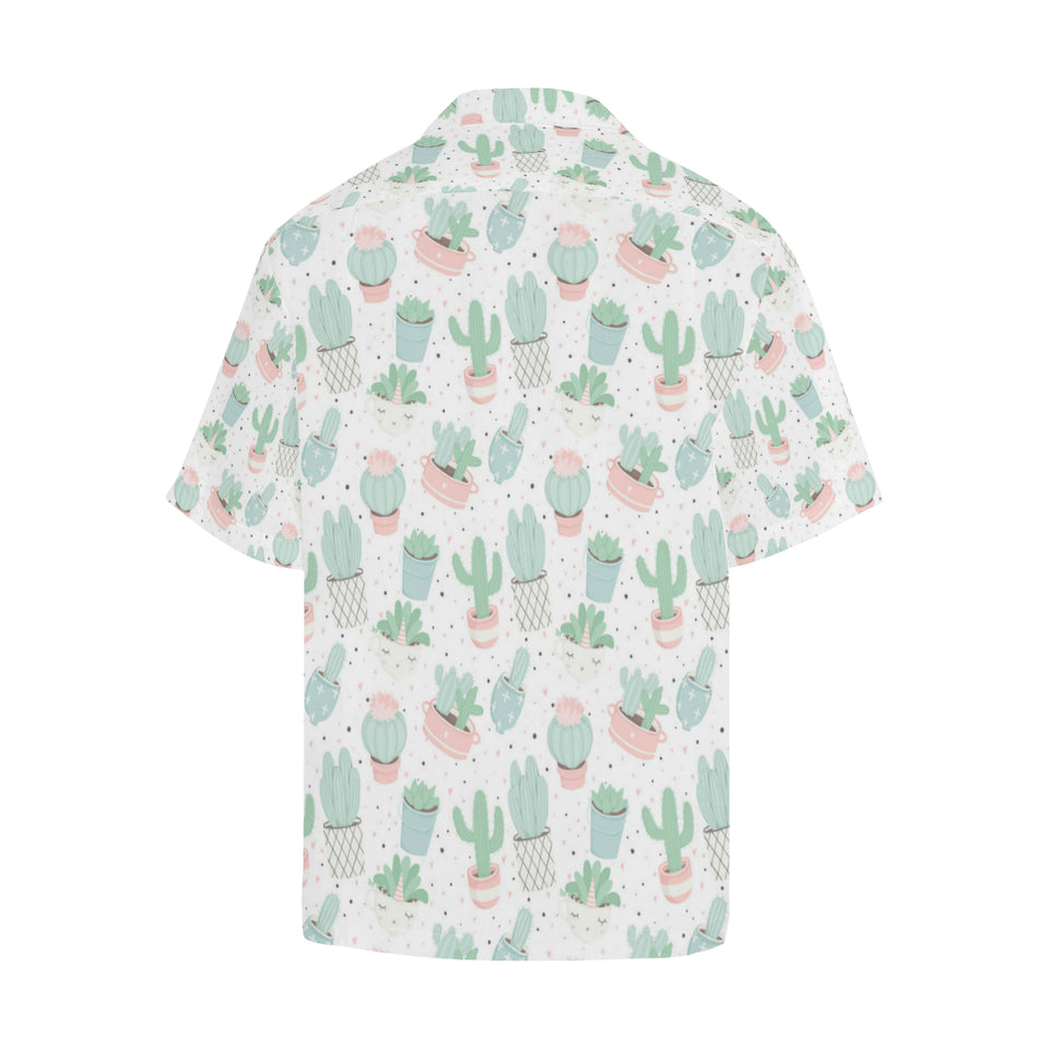 Pastel color cactus pattern Men's All Over Print Hawaiian Shirt
