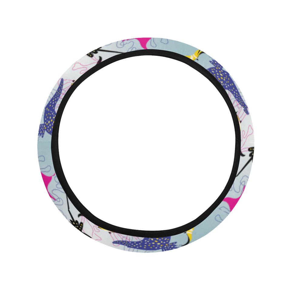 Stingray Pattern Print Design 01 Car Steering Wheel Cover